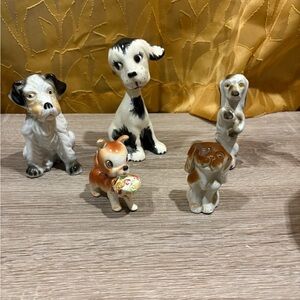 Porcelain Dog Figurine Set